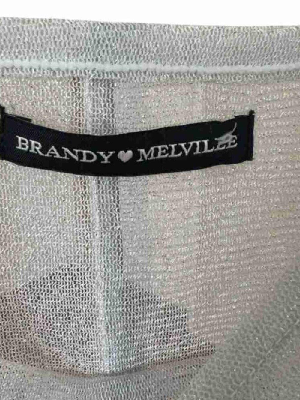 Brandy Melville Sheer White Short Sleeve Crop Top - Picture 2 of 3